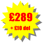 Total cost £289 + delivery £10 = £299 including VAT. You can add as many additional accessories as you like the maximum delivery cost is £10