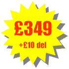 Total cost £349 + delivery £10 = £359 including VAT. You can add as many additional accessories as you like the maximum delivery cost is £10