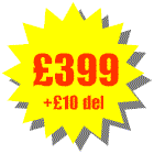 Total cost £399 + delivery £10 = £409 including VAT. You can add as many additional accessories as you like the maximum delivery cost is £10