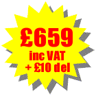 Total cost �659 delivery �10 = �669 including VAT. You can add as many additional accessories as you like the maximum delivery cost is �10