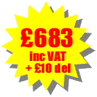 Total cost �683 + delivery �10 = �693 including VAT. You can add as many additional accessories as you like the maximum delivery cost is �10