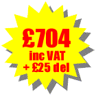 Total cost �704 + delivery �25 = �729 including VAT. You can add as many additional accessories as you like the maximum delivery cost is �10