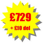Total cost �729 + delivery �10 = �739 including VAT. You can add as many additional accessories as you like the maximum delivery cost is �10