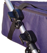 Mountain Buggy Carrycot Easy Clamp System mounted onto an Urban model OPEN - click for larger image