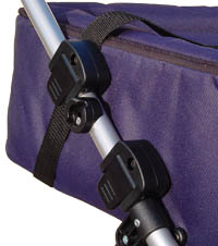 Mountain Buggy Carrycot Easy Clamp System mounted onto an Urban model CLOSED - click for larger image