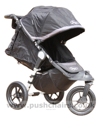 Baby Jogger City Elite Black & Charcoal with seat reclined - click for larger image