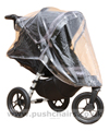 Baby Jogger City Elite Black with seat reclined & Rain Cover fitted - click for larger image