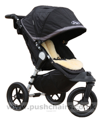 Baby Jogger City Elite Black & Charcoal with Lambskin Stroller Fleece - click for larger image