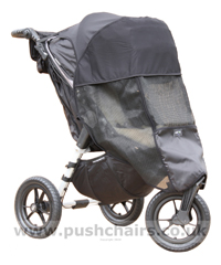 Baby Jogger City Elite Black & Charcoal with Lambskin Stroller Fleece and Shade-a-Babe UV Sun Protection - click for larger image