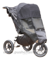 Baby Jogger City Elite Black with Lambskin Stroller Fleece and Shade-a-Babe UV Sun Protection - click for larger image