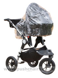 Baby Jogger City Elite Black with Black Carrycot + Rain Cover - click for larger image
