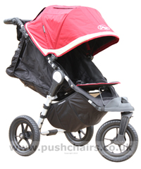 Baby Jogger City Elite Red with seat reclined - click for larger image