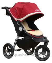 Baby Jogger City Elite Red with Lambskin Stroller Fleece - click for larger image