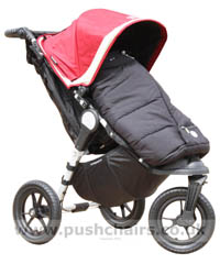 Baby Jogger City Elite Red with Black Outlast Snuggle Bag - click for larger image