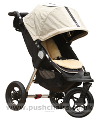 Lambskin Stroller Fleece on a Baby Jogger City Elite  - click for larger image