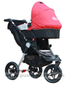 Baby Jogger City Elite Stone with Red Carrycot fitted- click for larger image