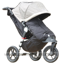 Baby Jogger City Elite Stone with Black Outlast Snuggle Bag - click for larger image