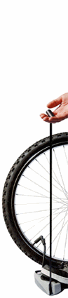 How to use the Cyclaire Mini Pump, 4 - stand up and pull handle until correct pressure achieved