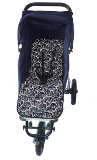 Cotton Buggy Seat Liner Curls & Swirls, ideal for the summer - click for larger image