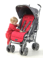 Cotton Buggy Seat Liner Red, ideal for the summer - click for larger image