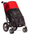 Universal Single Shade-a-Babe Red Trim 'Zip n Go' stroller sun shade , Sun Visor down - click for larger image