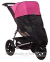 Universal Single Shade-a-Babe Pink Trim 'Zip n Go' stroller sun shade , Sun Visor down - click for larger image