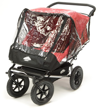 Mountain Buggy Double  Storm Cover with zippered front access panel - click for larger image