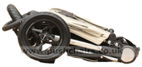 Baby Jogger Double City Elite folded wheels on - click for larger image