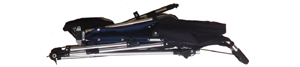 Baby Jogger (Advance Mobility) Freedom folded with wheels off - click for larger image