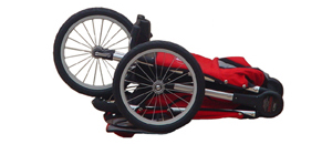 Baby Jogger (Advance Mobility) Independence folded with wheels on - click for larger image