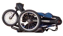 Baby Jogger (Advance Mobility) Liberty folded with wheels on - click for larger image