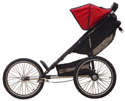 Baby Jogger Performance upright, seat reclined - click for larger image
