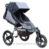 Baby Jogger Summit ATP reverse locked front wheel, with seat reclined - click for larger image
