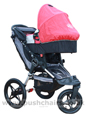 Baby Jogger City Summit with Red Carrycot (over seat) - click for larger image