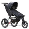 Baby Jogger Summit XC Black/Sand reverse locked front wheel, with Black Baby Jogger Footmuff (best suited for a new born or younger baby) - click for larger image