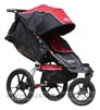Baby Jogger Summit XC Black/Red front wheel in swivel mode, with seat reclined - click for larger image