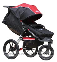 Baby Jogger City Summit, seat reclined with Baby Jogger Footmuff - click for larger image