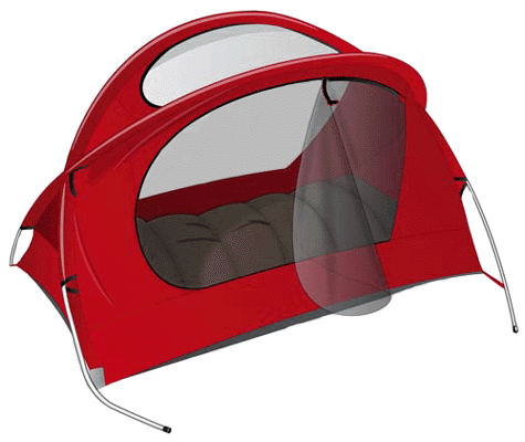 Nomad Travel Bed Poppy Red with optional Sleeping Bag