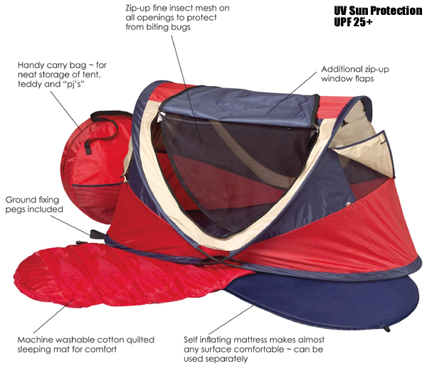 NScessity Deluxe UV Tent/Travel Cot Blue