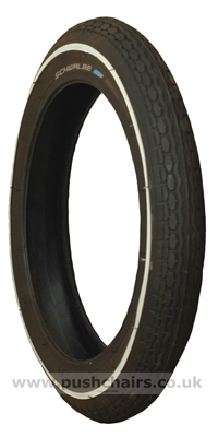 12 1/2 x 1.75 Slim Whitewall Tyre - click for larger image