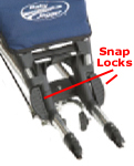 Baby Jogger Performance folding - undo the two 'snap locks'