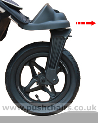 Baby Jogger City Elite Front Wheel Suspension - click for larger image