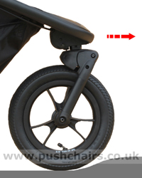 Baby Jogger Summit X3 Front Wheel Suspension - click for larger image