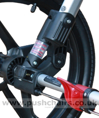 Baby Jogger Summit Rear Wheel Suspension (no load) - click for larger image