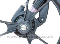 Baby Jogger Summit XC Control Brake, drum brake on both rear wheels - click for larger image